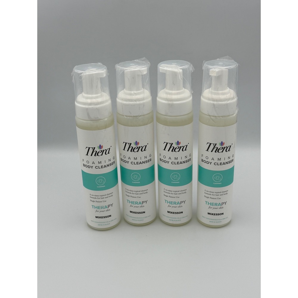 Thera Foaming No Rinse Body Cleanser McKesson 9oz (4 Pack) Exp 10/2026 NEW